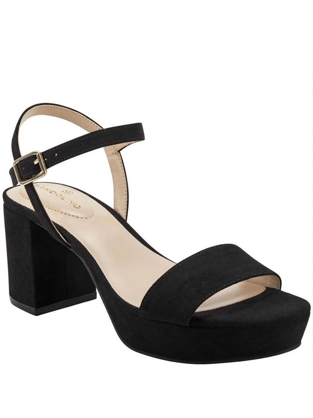 Bandolino Pennie 2 Ankle Strap Block Heel Slingback Sandals in Black - NWT